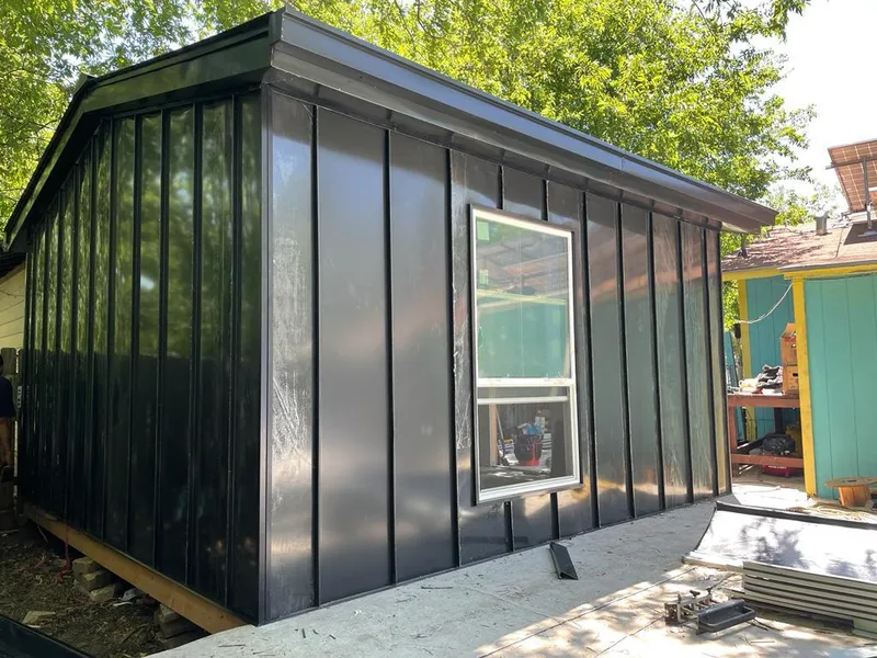 Black standing seam metal wall panels for Metal Roof Installation in Wanaque